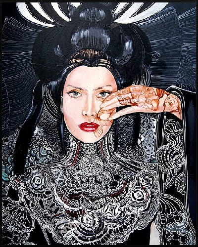 plakat Maggie Piu, Lady Gingko, 40x50 cm, rama alu czarna 41x51 cm.jpg