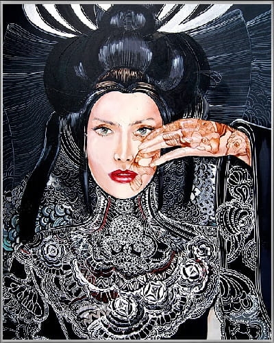 plakat Maggie Piu, Lady Gingko, 40x50 cm, rama alu srebrna 41x51 cm.jpg