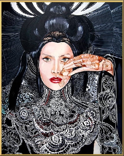 plakat Maggie Piu, Lady Gingko, 40x50 cm, rama alu złota 41x51 cm.jpg