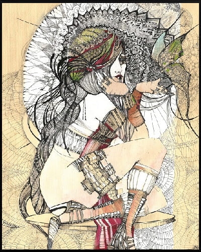 plakat Maggie Piu, Madame Butterfly rysunek, 40x50 cm, rama alu czarna 41x51 cm.jpg