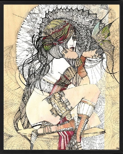 plakat Maggie Piu, Madame Butterfly rysunek, 40x50 cm, rama basic czarna 42x52 cm.jpg