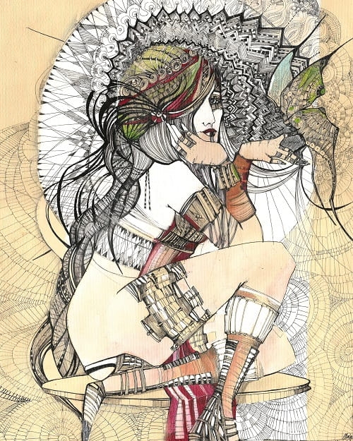 plakat Maggie Piu, Madame Butterfly rysunek, 40x50 cm.jpg