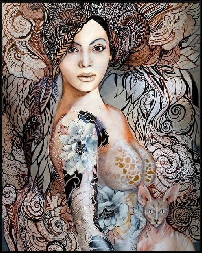 plakat Maggie Piu, Madame Butterfly Freewolna, 40x50 cm, rama alu czarna 41x51 cm.jpg