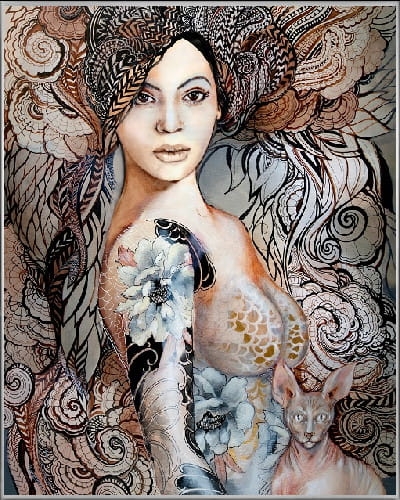 plakat Maggie Piu, Madame Butterfly Freewolna, 40x50 cm, rama alu srebrna 41x51 cm.jpg