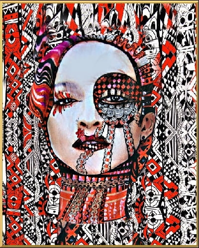 plakat Maggie Piu, Madonna, 40x50 cm, rama alu złota 41x51 cm.jpg