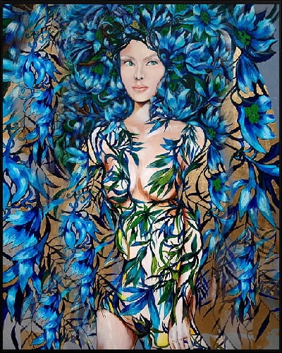 plakat Maggie Piu, Niebieska, 40x50 cm, rama alu czarna 41x51 cm.jpg