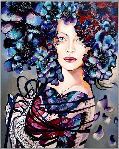 plakat Maggie Piu, Papil, 40x50 cm, rama alu srebrna 41x51 cm.jpg