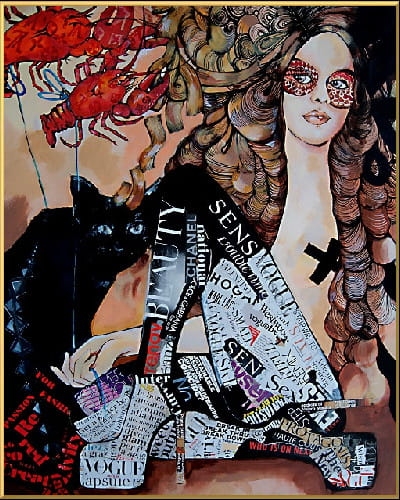 plakat Maggie Piu, Sensvoque, 40x50 cm, rama alu złota 41x51 cm.jpg