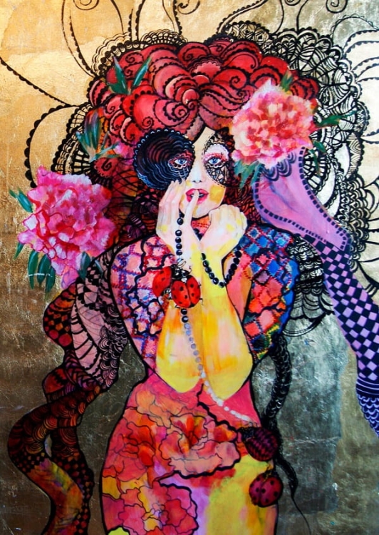 obraz Maggie Piu, Gracja złota, 70x100 cm, oryginał.jpg
