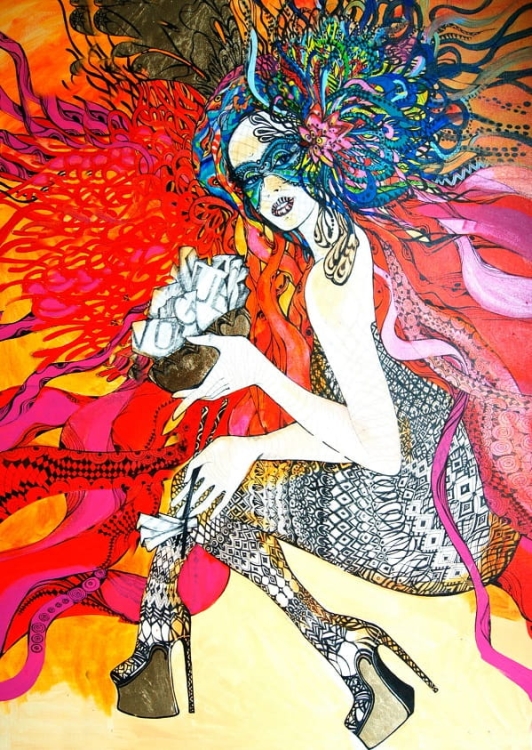 obraz Maggie Piu, Odchudzający Vogue na śniadanie, 70x100 cm, oryginał.jpg