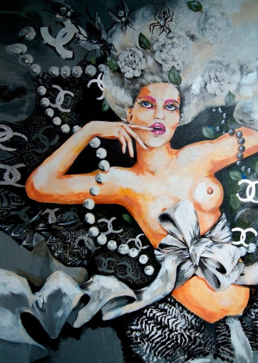 obraz Maggie Piu, Pensieri Coco, 70x100, oryginał 2011 .jpg
