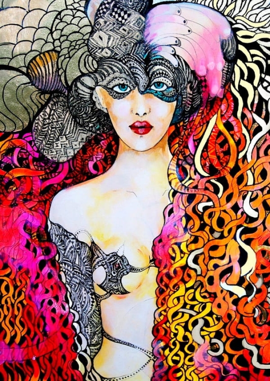 obraz Maggie Piu, Meduza złota, 60x90 cm, oryginał.jpg