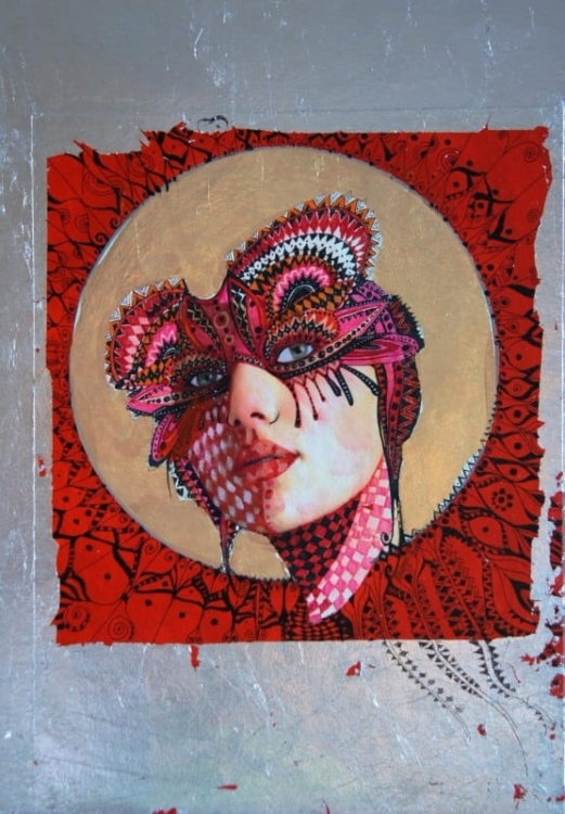 obraz Maggie Piu, Scarlet spiritus cellebritus, 40x50cm, oryginał..jpg