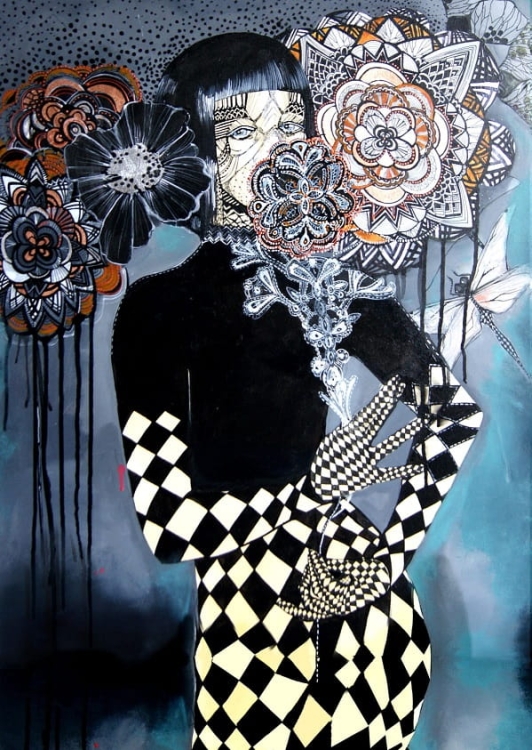 obraz Maggie Piu, Ważka Hokusaia, 60x80 cm, oryginał.jpg