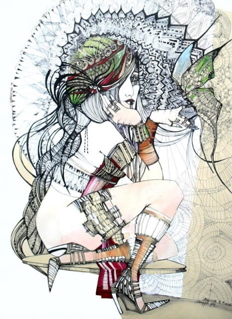 rysunek Maggie Piu, Motyl (Madame Butterfly), 40x50 cm, oryginał.jpg