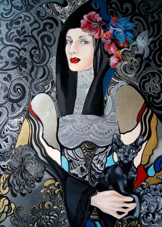 obraz Maggie Piu, Lady Nuko, 80x130 cm, oryginał.jpg