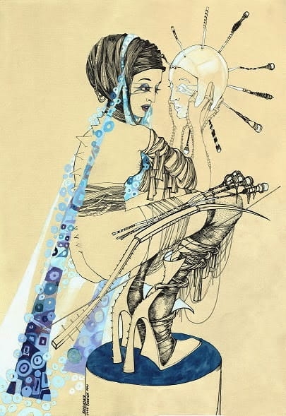 rysunek Maggie Piu, Me & She, 40x50 cm, oryginał.JPG