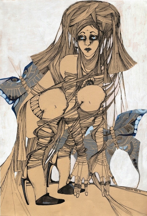 rysunek Maggie Piu, Mme Butterfly, 50x60 cm, oryginal.jpg