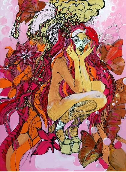 obraz giclee, Molem w róż, 70x100 cm, Maggie Piu.jpg