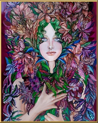 plakat Maggie Piu, Świtezianka 40x50 cm, rama alu złota 41x51 cm.jpg