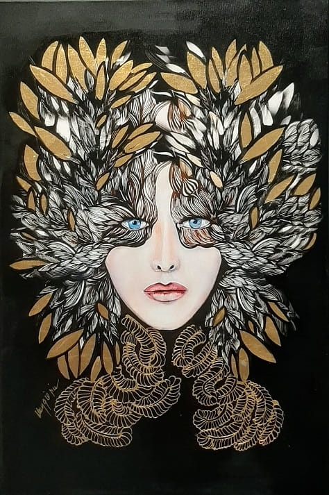 Lady Gorudo Gold, 60x90 cm, 2020.11, technika mieszana.jpg