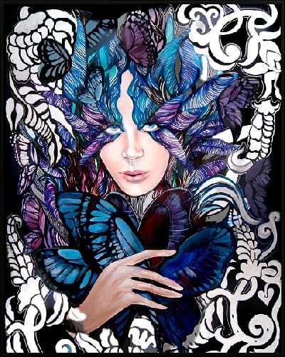 plakat Maggie Piu, Lady Cho, 40x50 cm, rama alu czarna 41x51 cm.jpg