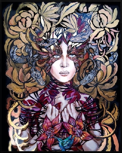 plakat Maggie Piu, Lady Hebi, 40x50 cm, rama alu czarna 41x51 cm.jpg