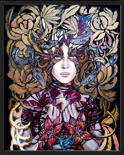plakat Maggie Piu, Lady Hebi, 40x50 cm, rama basic czarna 42x52 cm.jpg