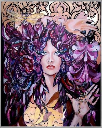 plakat Maggie Piu, Lady Tonbo, 40x50 cm, rama alu srebrna 41x51 cm.jpg