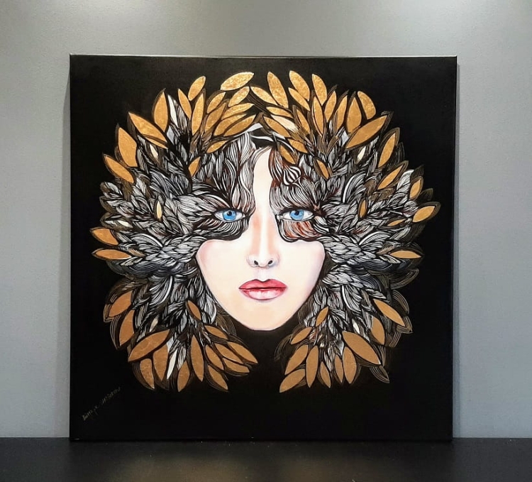 Lady Gorudo, 100x100 cm, giclee na ścianie.jpg