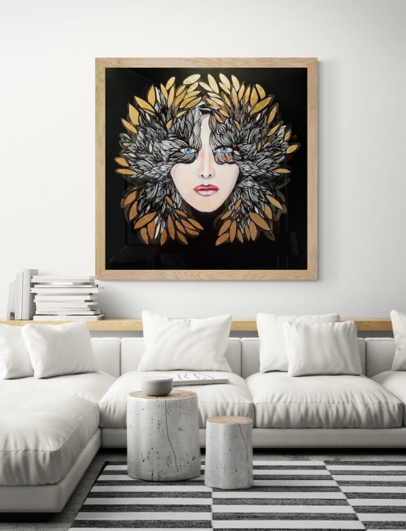 Lady Gorudo 100x100  rama 5 cm, with_corner_sofa.jpg