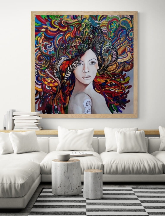 Madame Butterfly Multicolor, rama 5 cm, with_corner_sofa.jpg