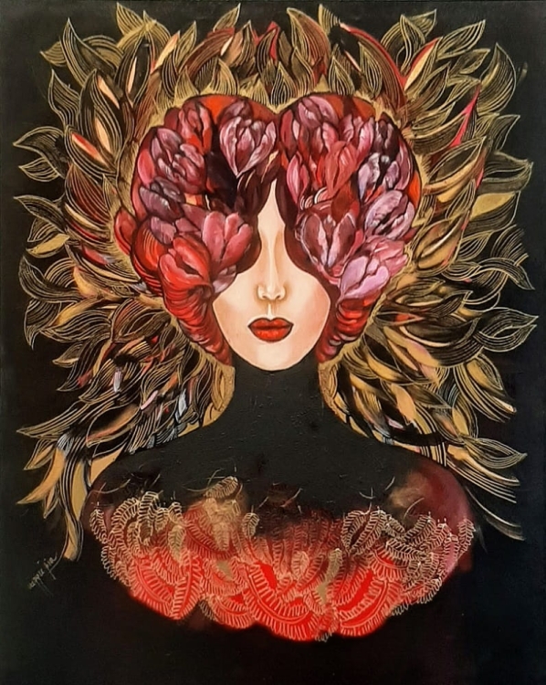 obraz Maggie Piu, Miłość jest ślepa, 80x100 cm, oryginał.jpg