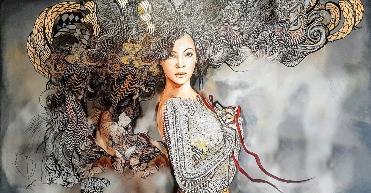 obraz Maggie Piu, Madame Butterfly B., 150x80 cm, giclee.jpg