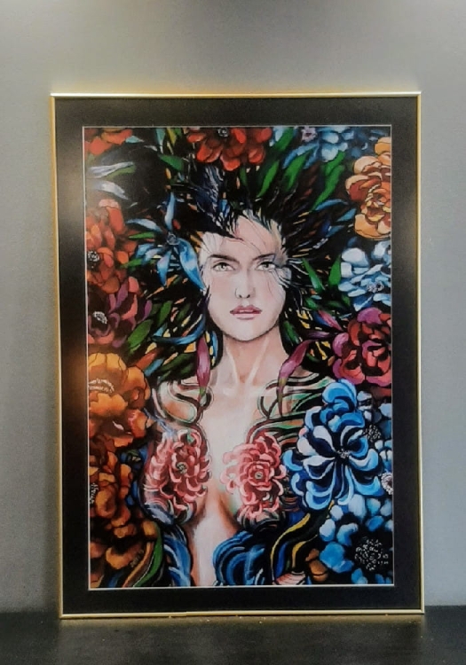 Blue Tattoo 60x90, rama alu gold 70x100 cm, czarne p-p, antyreflex.jpg