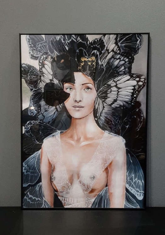 Butterfly Freewolna 50x70, rama alu black 50x70 cm.jpg