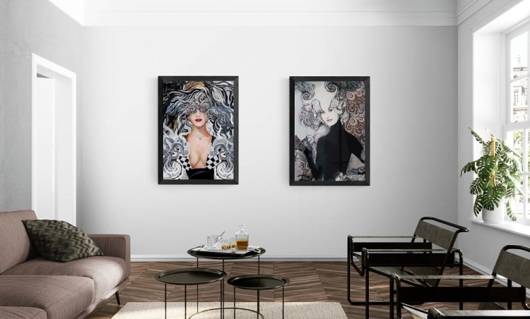 Kruki Balmaina i Lady Black, ciemna rama, Sitting_room.jpg