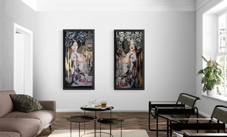 Lady Peony i Lady Nova Peony, ciemna rama, Sitting_room.jpg