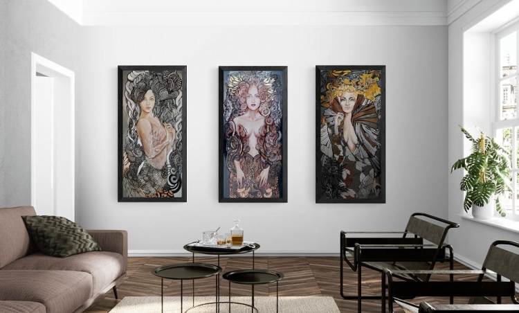 Trzy siostry, ciemna rama, Sitting_room.jpg