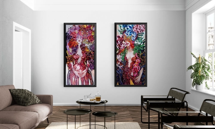 Tygrysica i Flaminga, ciemna rama, Sitting_room.jpg