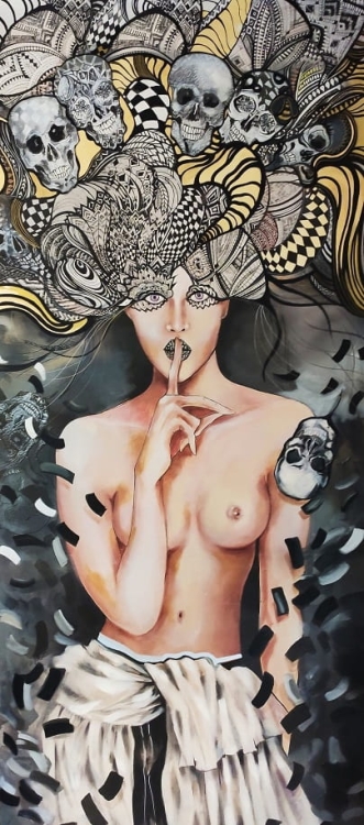 Pożegnanie Aleksandra Gold, 90x200 cm, giclee, obraz Maggie Piu.jpg