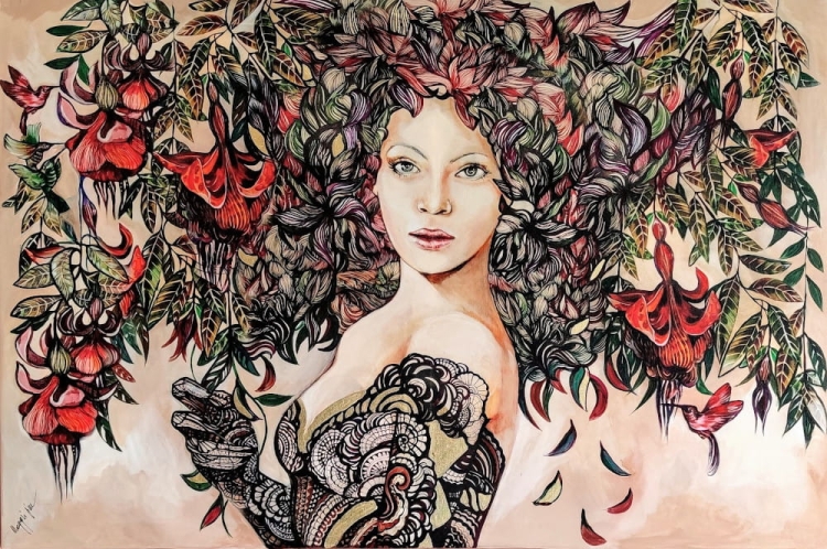 Siostra Tygrysicy bez kota, 120x80 cm, technika mieszana.jpg