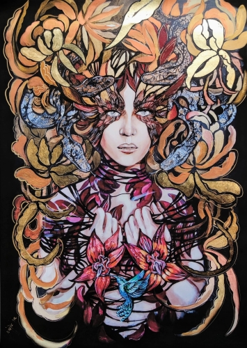 Lady Hebi zdobiona, 70x100 cm, plakat Maggie Piu.jpg