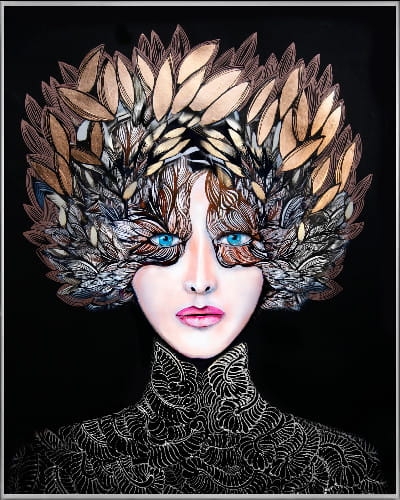 plakat Maggie Piu, Lady Gorudo Copper, 40x50 cm, rama alu srebrna 41x51 cm.jpg