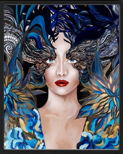plakat Maggie Piu, Goldiva Szafiro II, 40x50 cm, rama basic czarna 42x52 cm.jpg