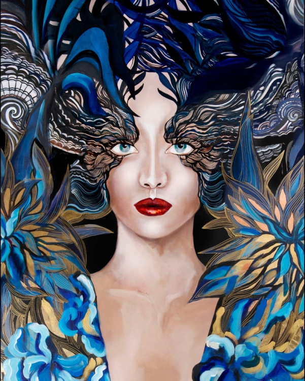 plakat Maggie Piu, Goldiva Szafiro II, 40x50 cm.jpg