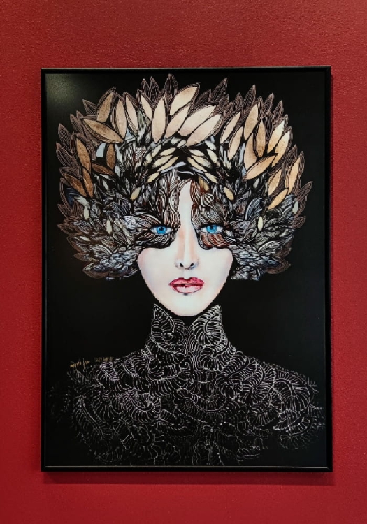 Lady Gorudo Copper 50x70, rama alu black 50x70 cm, antyreflex.jpg
