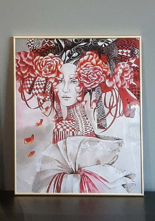 Madame Buterfly 40x50, rama alu gold 40x50 cm.jpg