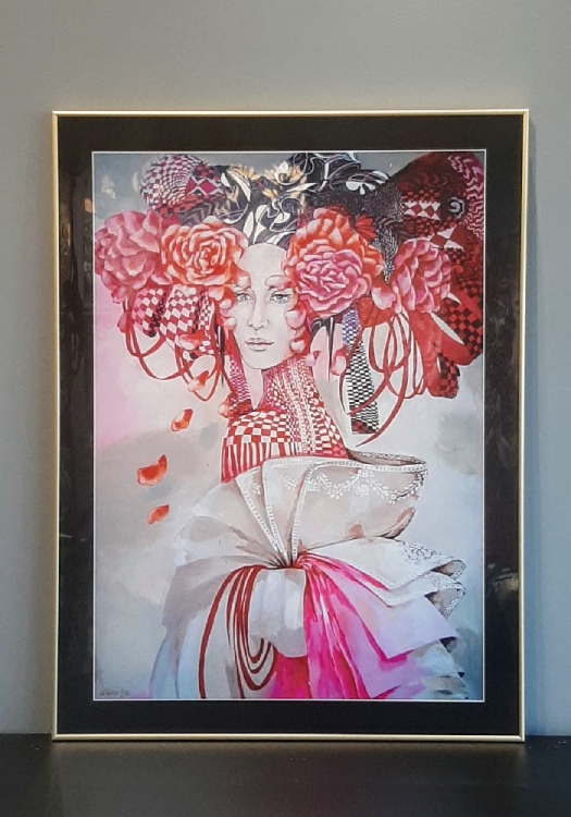 Madame Buterfly 50x70, rama alu gold 60x80 cm, czarne p-p.jpg