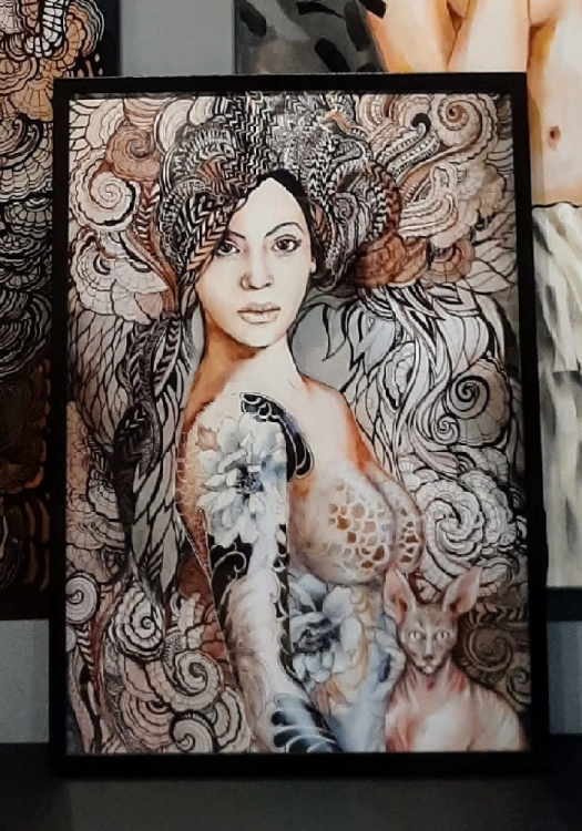 Madame Butterfly Freewolna 50x70 cm, rama basic 52x72 cm.jpg